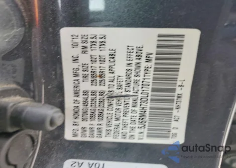 2013 Honda Cr-V Exl from USA, damaged, VIN 5J6RM4H73DL017071